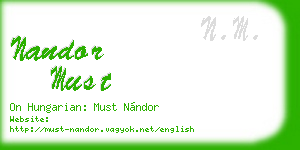 nandor must business card